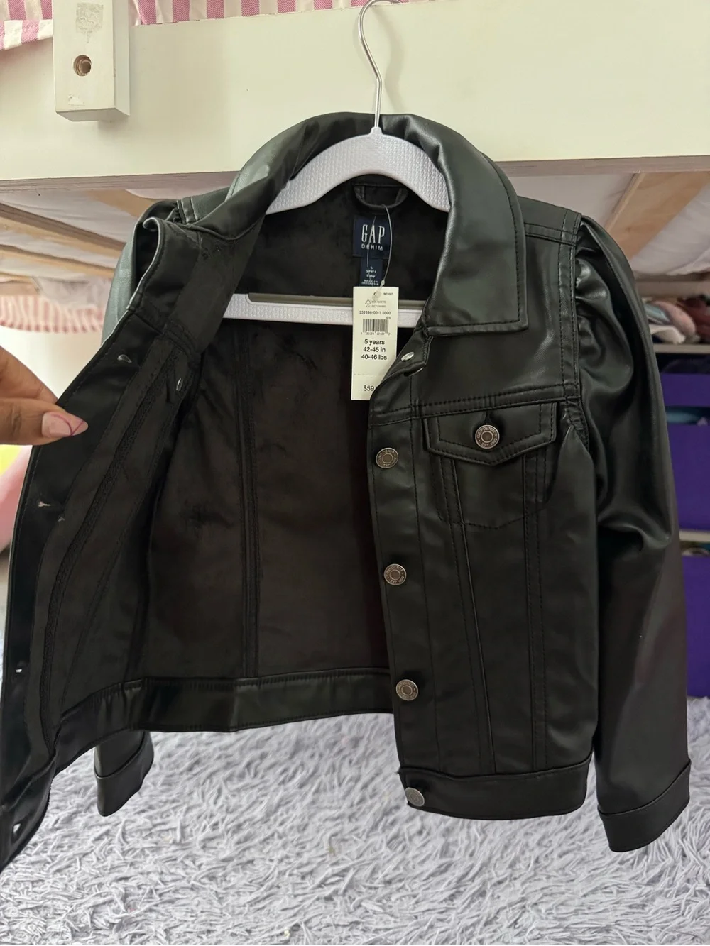 GAP Girls Black Faux Leather Jacket